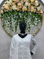 Latest Designer off White Anarkali Frock Suits Style - Joshindia
