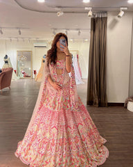 Designer Wear Heavy Faux Georgette Sequence Work  Lehenga Choli - Joshindia