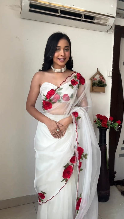 1 Minute Ready To Wear Saree with beautiful Thread work