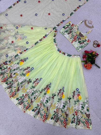Buy Now the Latest Thread Embroidery Lehenga Choli