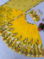 Buy Now the Latest Yellow Thread Embroidery Lehenga Choli - Joshindia