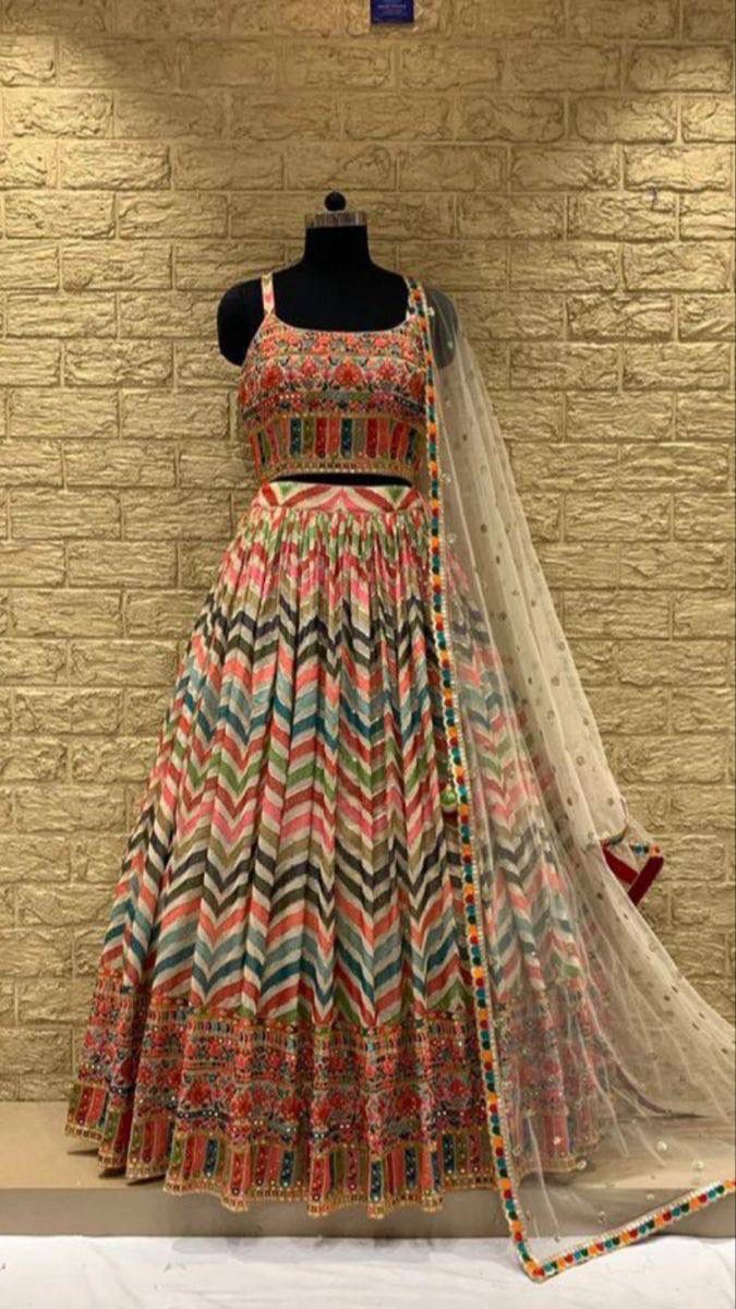 BRIDAL WEAR GEORGETTE HEAVY SEQUENCE WORK LEHENGAS WITH WORK DUPATTA - Joshindia