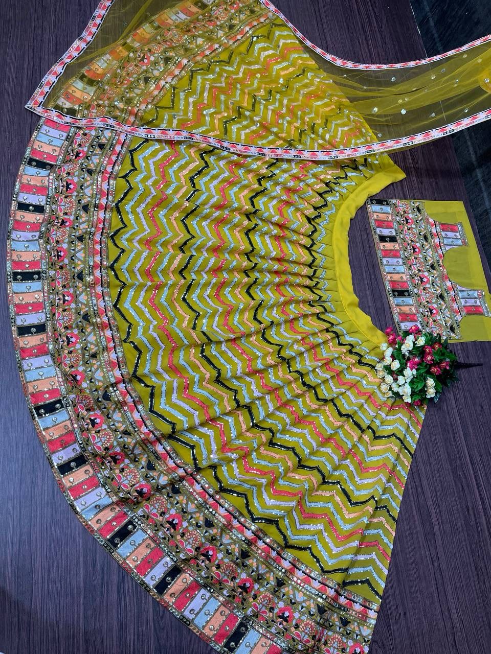 LAUNCHING YELLOW BRIDAL WEAR GEORGETTE HEAVY SEQUENCE WORK LEHENGAS