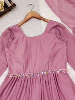 Lavender light georgette sharara set - Joshindia