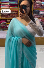 Thread and sequence work designer saree - Joshindia