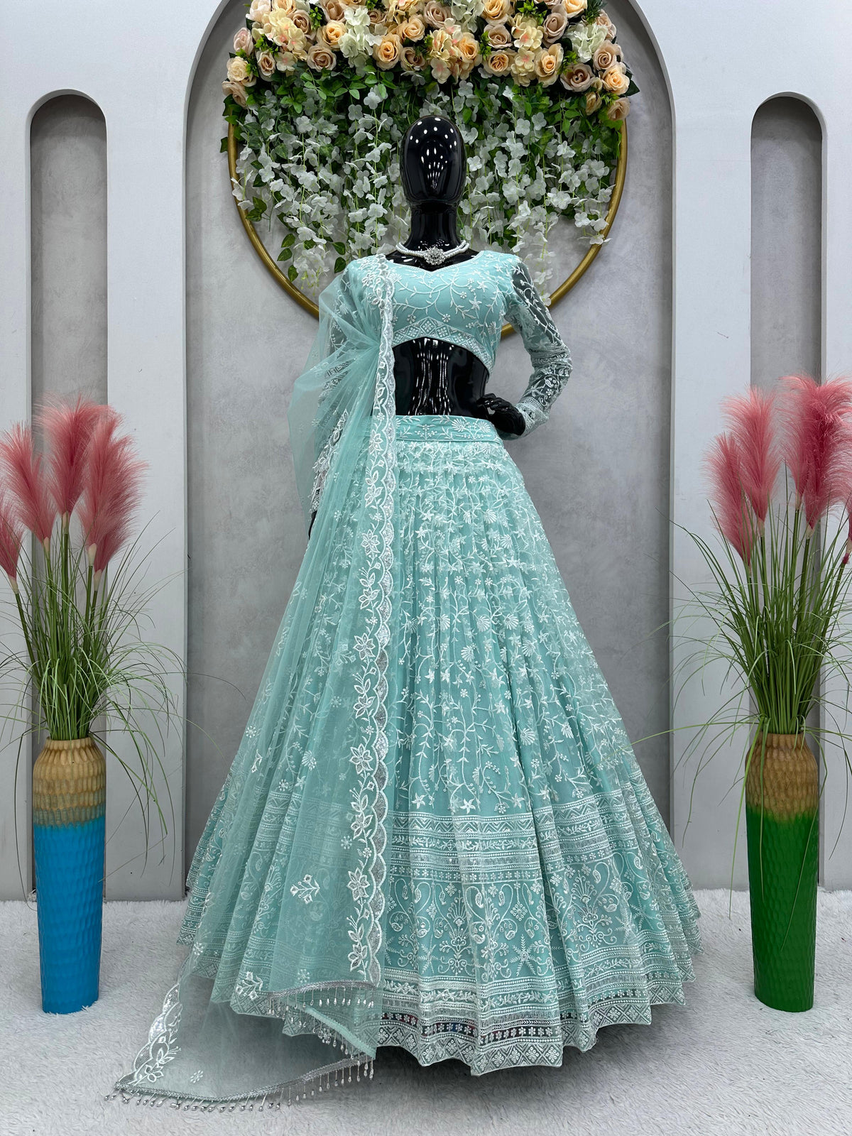 Buy Sky Blue Lehenga Choli Online at Best Price - Joshindia