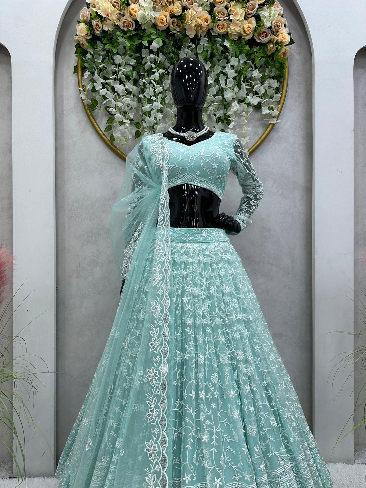 Buy Sky Blue Lehenga Choli Online at Best Price - Joshindia