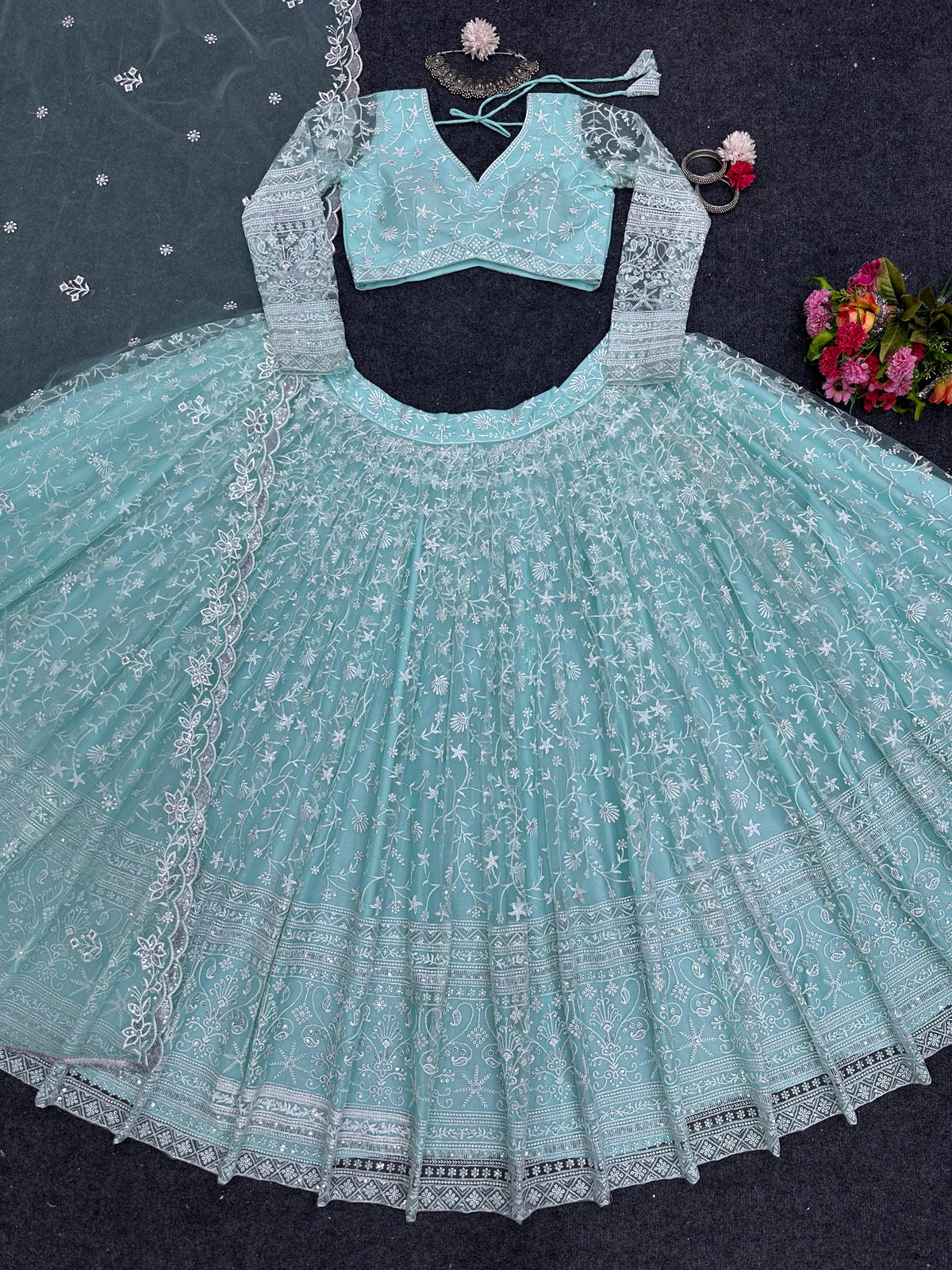Buy Sky Blue Lehenga Choli Online at Best Price - Joshindia