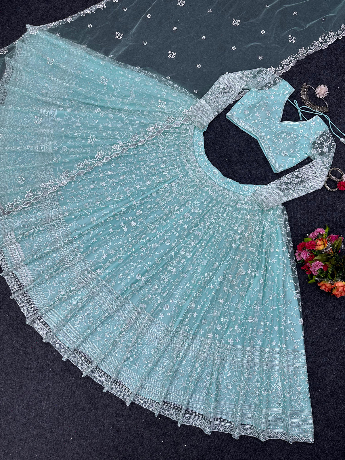 Buy Sky Blue Lehenga Choli Online at Best Price - Joshindia