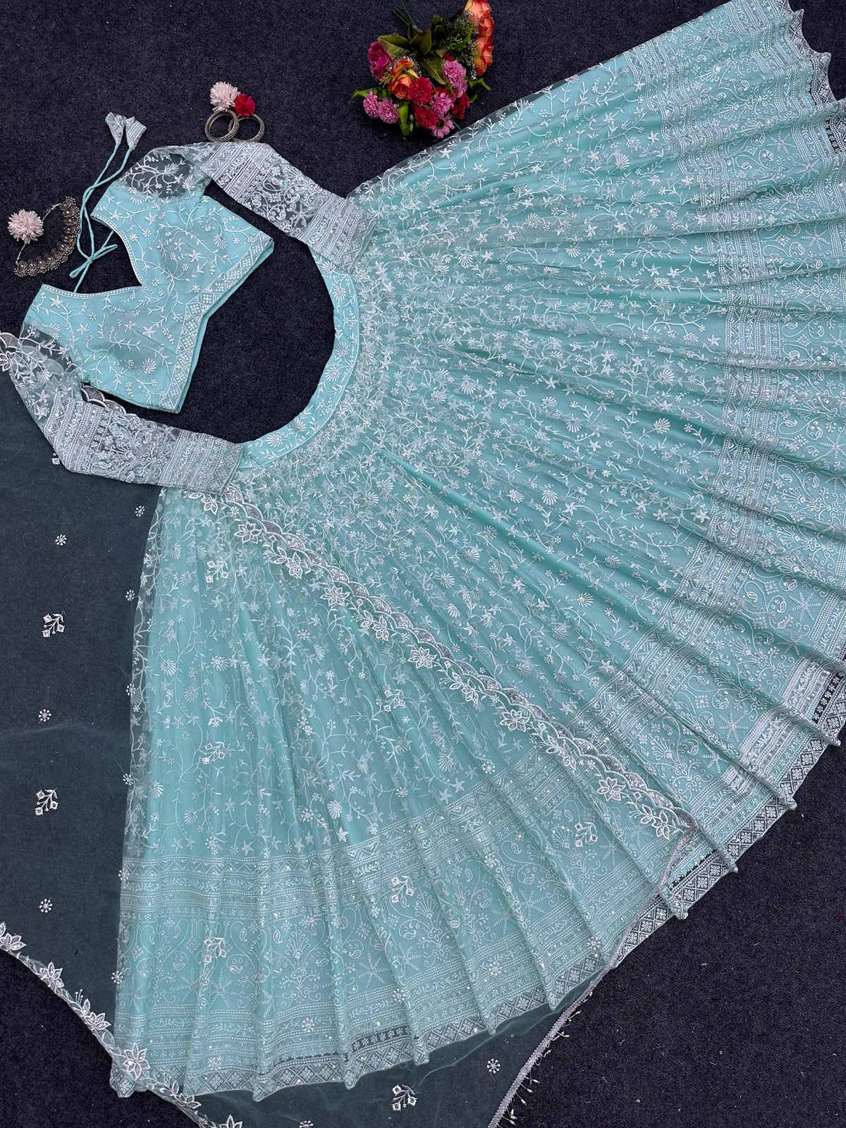 Buy Sky Blue Lehenga Choli Online at Best Price - Joshindia