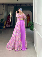 Buy Floral Print Shrug with Top & Palazzo Online - Joshindia
