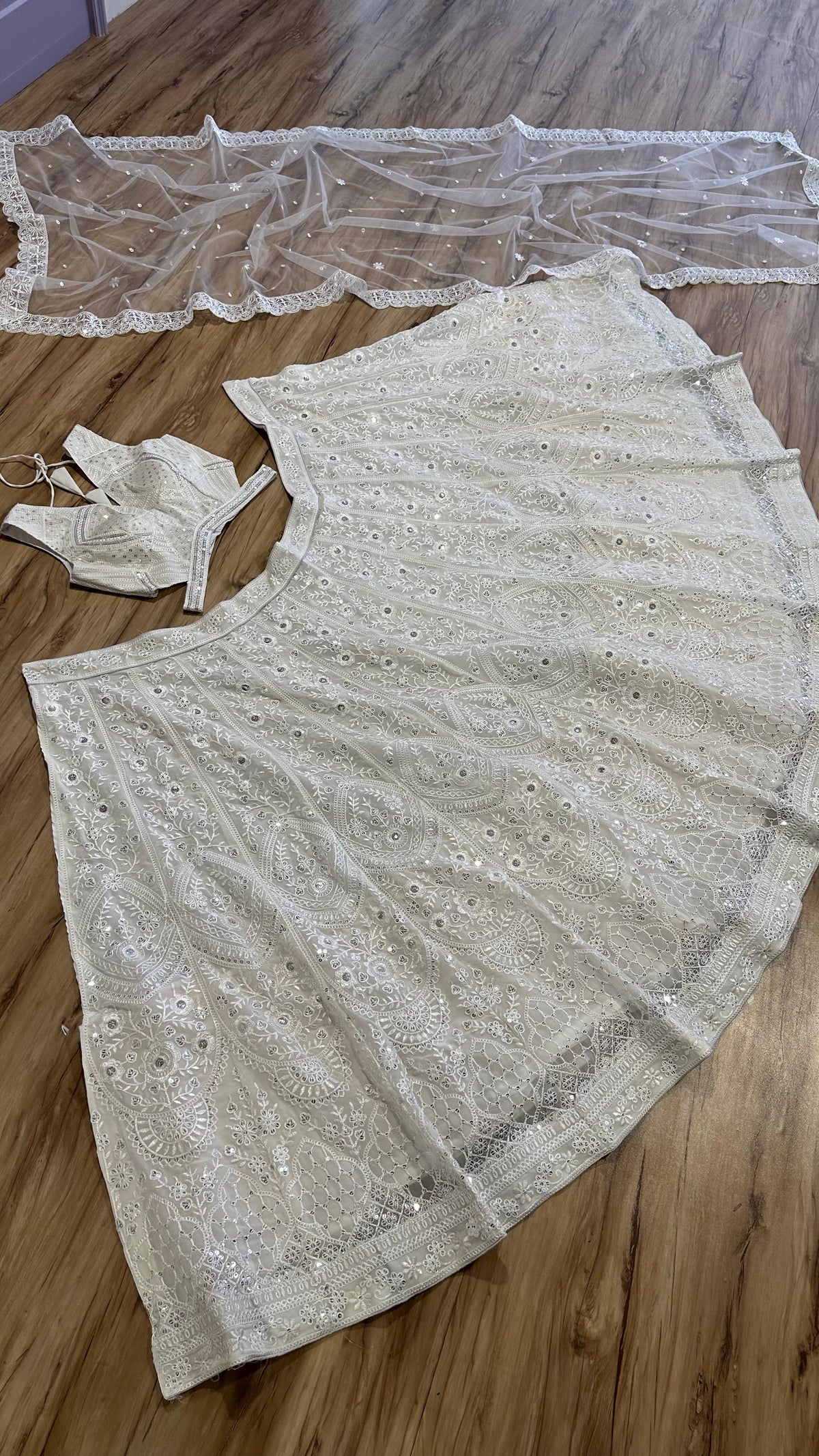 Georgette Embroidery With Sequins Work Wedding Wear Lehenga - Joshindia