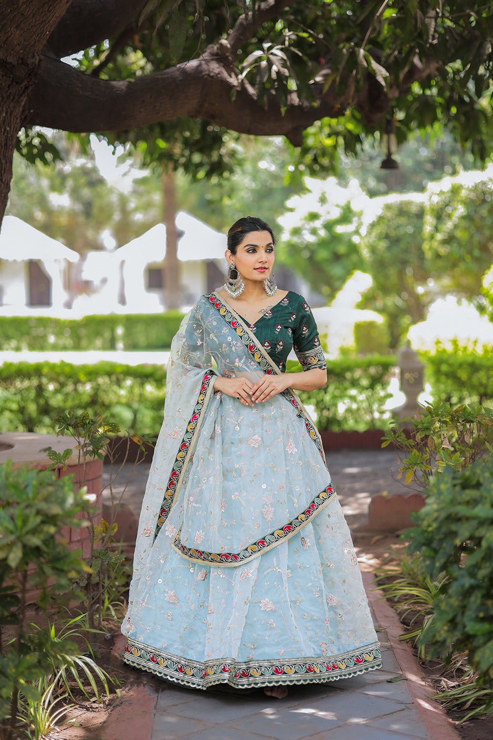 Sky Blue Lehenga For Women - Joshindia