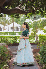 Sky Blue Lehenga For Women - Joshindia