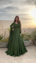 Buy Latest Green Color Indian Gown Online at Best Price - Joshindia