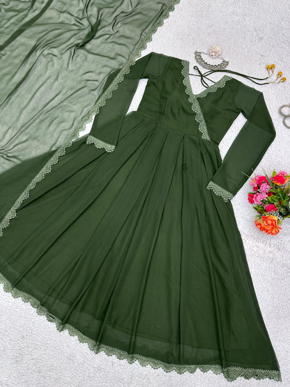 Buy Latest Green Color Indian Gown Online at Best Price