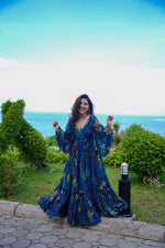 LAUV BLUE GEORGETTE MAXI - Joshindia
