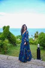 LAUV BLUE GEORGETTE MAXI - Joshindia