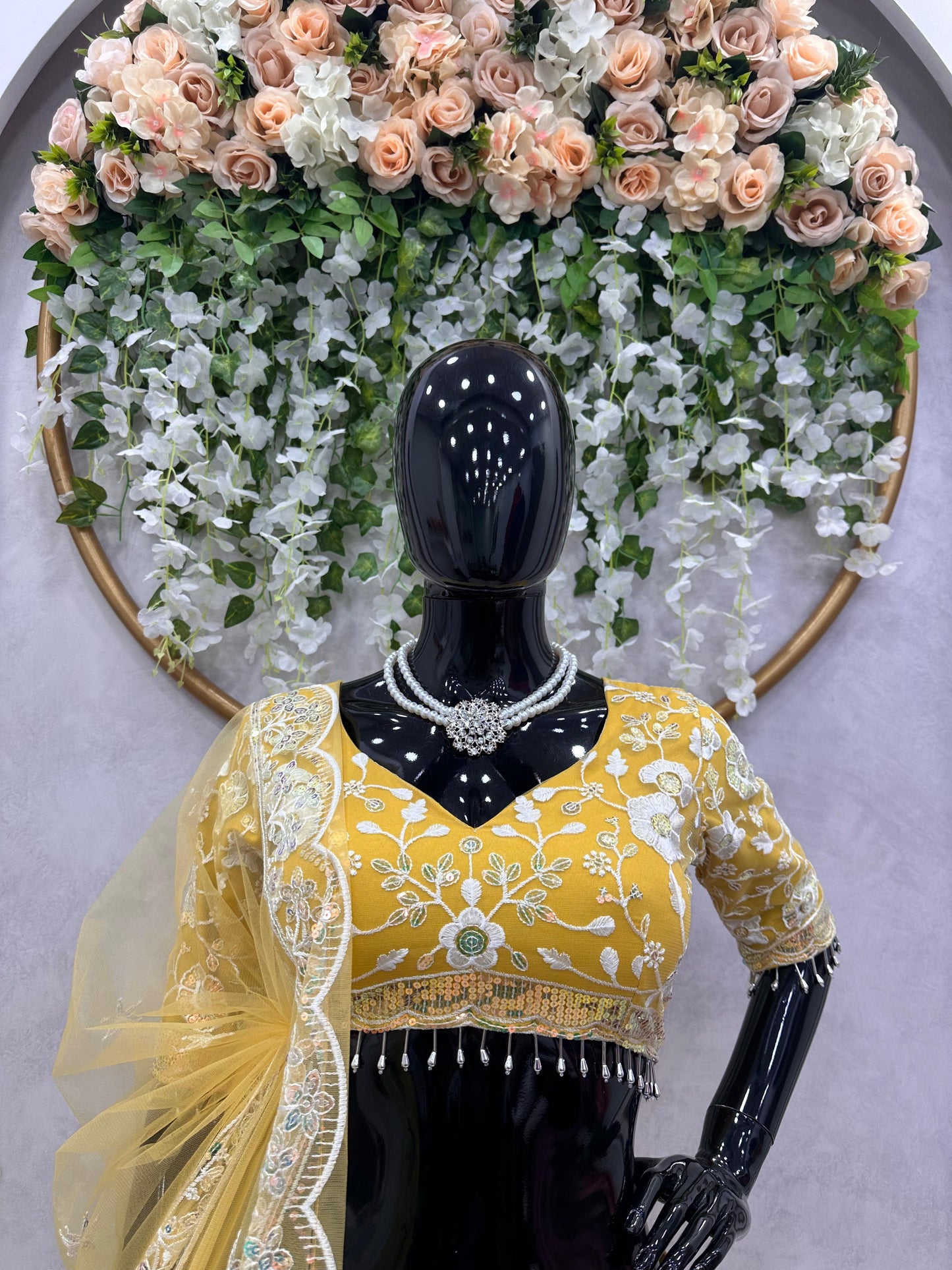 Amazing Soft Net Fabric Sequins Work Lehenga Choli For Women