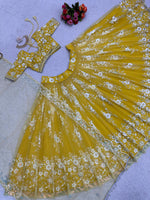 Amazing Soft Net Fabric Sequins Work Lehenga Choli For Women - Joshindia