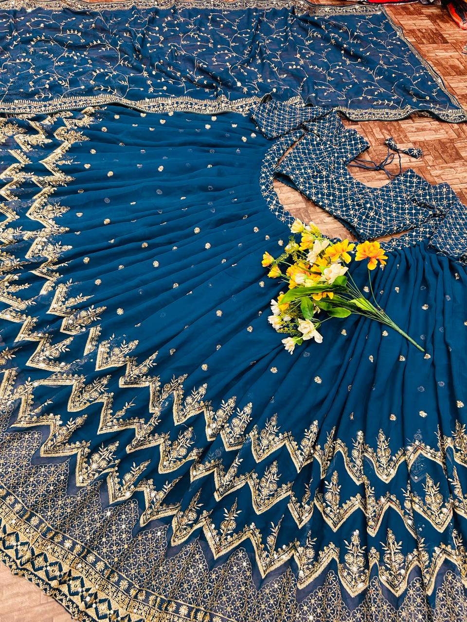 Beautiful embroidery zari work lehenga choli