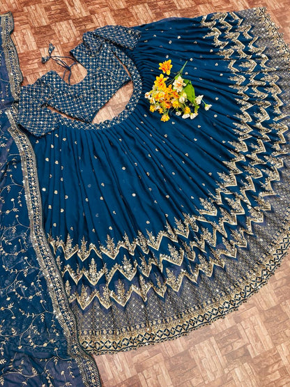 Beautiful embroidery zari work lehenga choli
