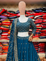 Beautiful embroidery zari work lehenga choli - Joshindia