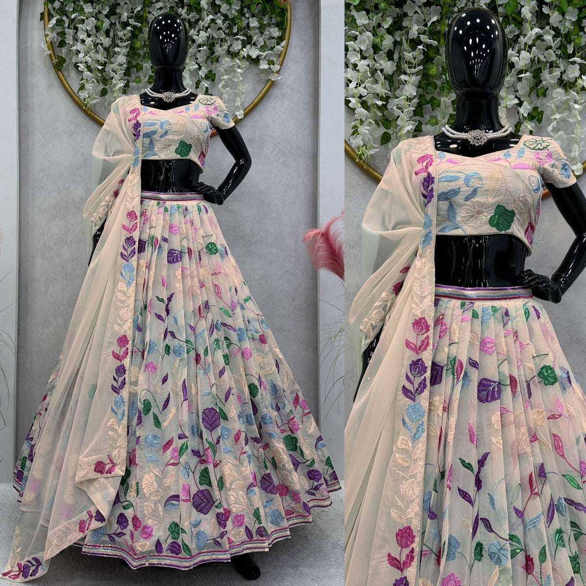 Buy Cream Color Lehenga Online At Best Price - Joshindia