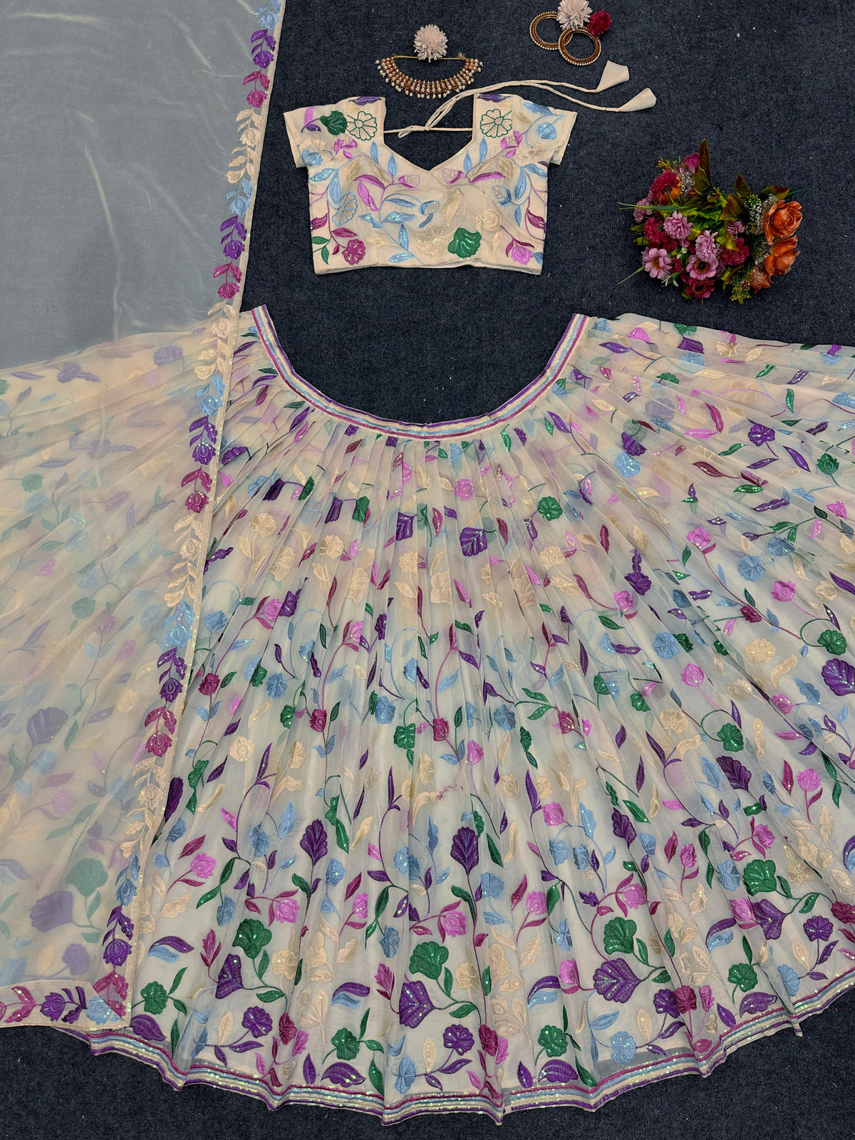 Buy Cream Color Lehenga Online At Best Price - Joshindia