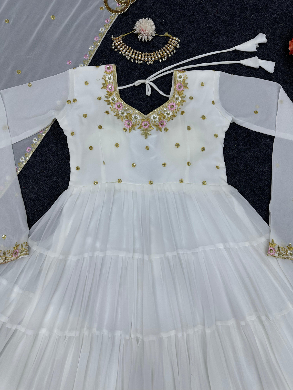Beautiful Designer Suit On Heavy Faux Georgette Fabric - Joshindia