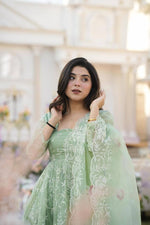 Mint Green Embroidered Suit Set - Joshindia