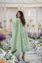 Mint Green Embroidered Suit Set - Joshindia