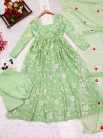 Mint Green Embroidered Suit Set - Joshindia