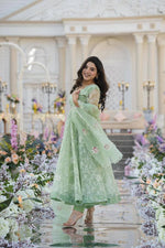 Mint Green Embroidered Suit Set - Joshindia