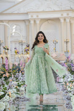 Mint Green Embroidered Suit Set - Joshindia