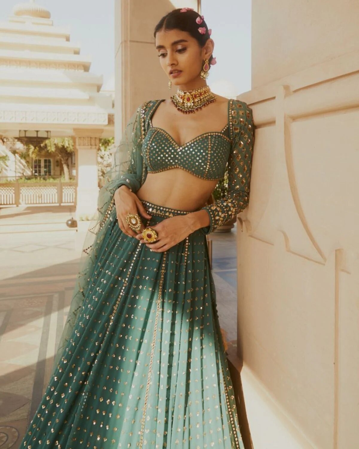 Buy Trendy Green Lehenga Choli Online in India - Joshindia