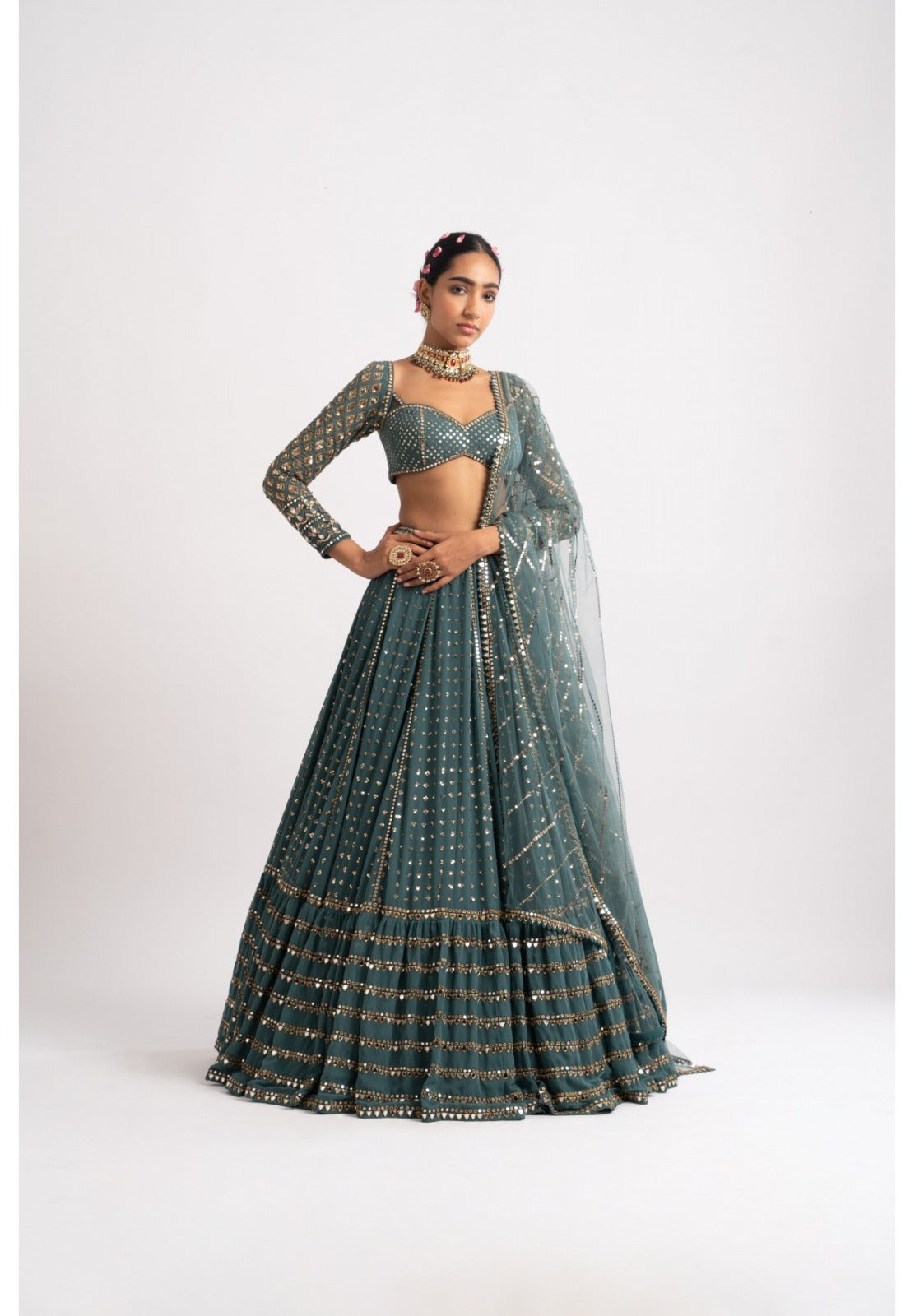 Buy Trendy Green Lehenga Choli Online in India - Joshindia