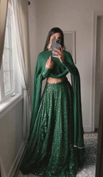 Buy Green Chikankari Lehenga for Women Online - Joshindia