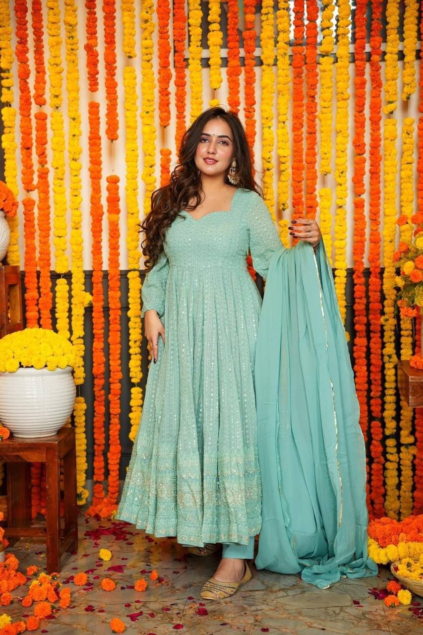 Buy Blue Chikankari Kurtis For Women - Joshindia