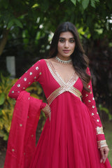 Readymade Alia Cut Gown With Dupatta Set - Joshindia