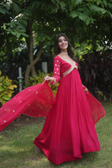 Readymade Alia Cut Gown With Dupatta Set - Joshindia