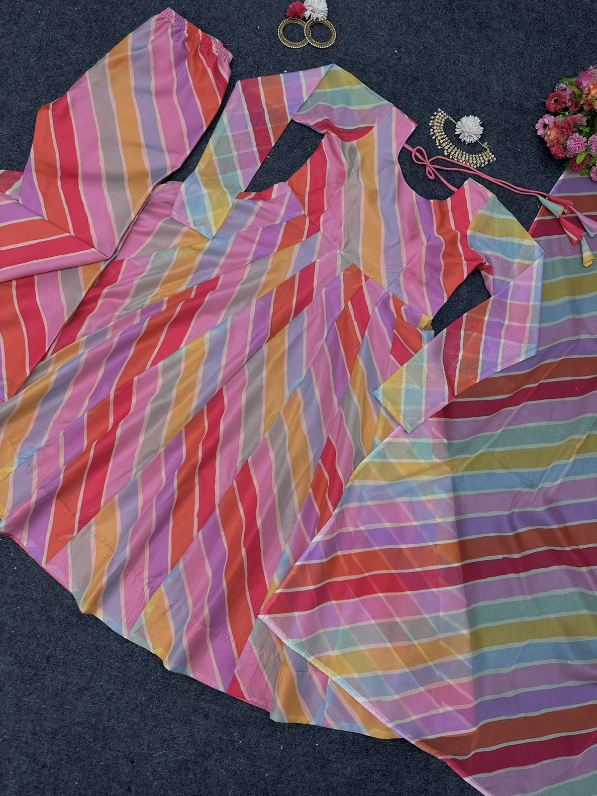 Beautiful Designer Suit On Tabby Silk Women Suit - Joshindia