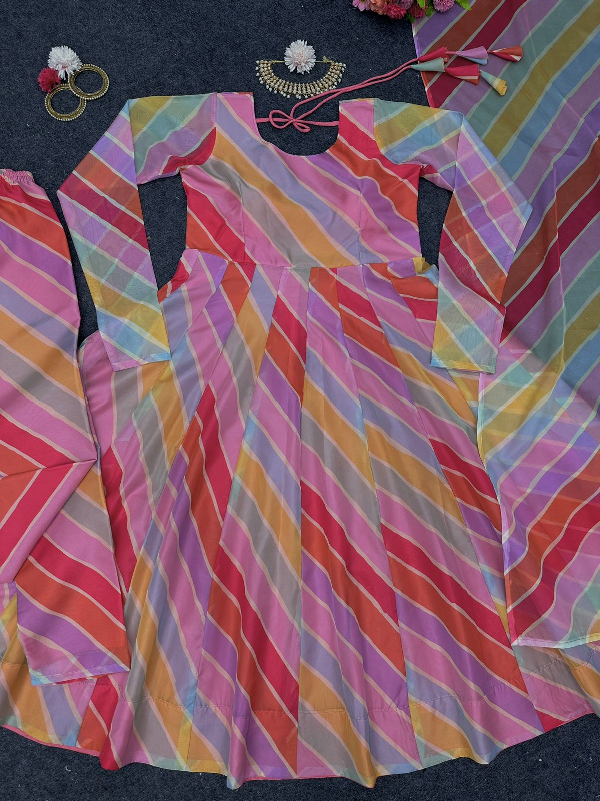 Beautiful Designer Suit On Tabby Silk Women Suit - Joshindia