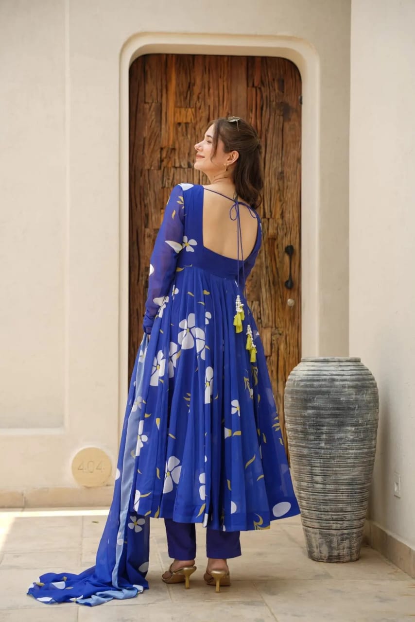 Buy Blue Floral Salwar Suit online in India - Joshindia