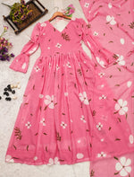 Candy pink georgette suit set