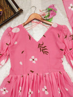 Candy pink georgette suit set