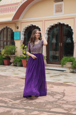 Premium Designer Readymade Purple Gown