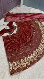 Bridal Rangoon Silk Lehenga with Sequins & Dori Work – Elegant Wedding Wear