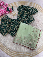 Premium Jimmy Choo Designer Saree with Embroidery Work