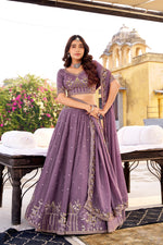 Light Purple Chocolate Crush Sequins Embroidered Lehenga Choli